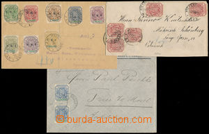 185027 - 1896-1900 letter with 5x SG.206 Coat of arms 1P, exact frank
