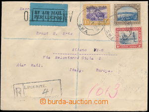 185033 - 1933 reg airmail letter to MIlano, SG.75, 76, 81, Landscape 