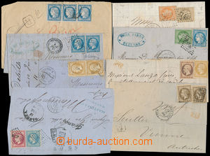 185056 - 1860-1876 8 dopisů a 1 přední strana s násobnými nebo 2