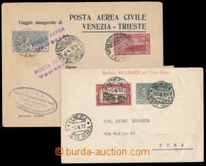 185064 - 1926-1927 2 dopisy přepravené 1. letem VENEZIA-TRIESTE 1.4