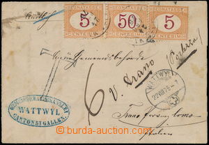 185066 - 1875 printed matter without franking from Swiss Wattwyl to T