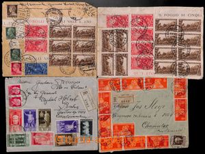 185074 - 1930-1937 4 Reg letters to Czechoslovakia with huge franking