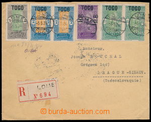 185082 - 1924 FRENCH OCCUPATION  Reg letter to Czechoslovakia with Sc