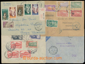 185095 - 1924-1948 comp. of 4 letters, 3x Reg, frankings from issues 