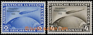 185109 - 1933 Mi.497-498, Zeppelin Chicagofahrt 2M a 4M; bezvadné, z