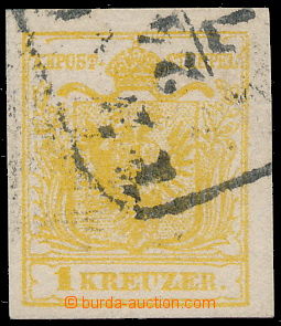 185113 - 1850 Ferch.1Y MP, typ III, Znak 1Kr žlutá s částí raz. 