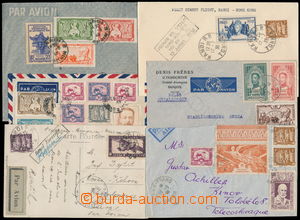 185150 - 1938-1948 6 airmail letters and 1 Ppc, chosen mixed franking