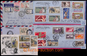 185159 - 1959-1963 LAOS AND CAMBODIA  selection of 5 letters, 2 airma
