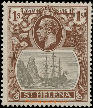 185160 - 1922 SG.106c, Jiří V. 1Sh Znak kolonie šedá / hnědá CL