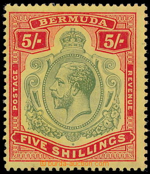 185171 - 1918-1922 SG.53c, Jiří V. 5Sh tmavě zelená a červená /