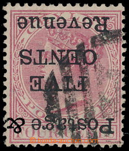 185173 - 1885 SG.178a, Viktorie 4P s přetiskem POSTAGE FIVE CENTS RE