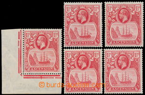 185175 - 1924-1933 SG.12a-12e, 5x George V. Coat of arms 1½P red