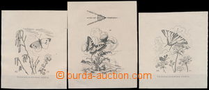 185246 - 1961 comp. 3 pcs of plate proofs - copy-print definitive gra