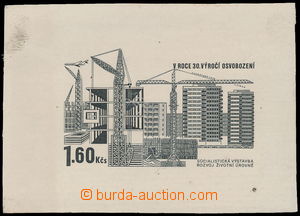 185328 - 1975 PLATE PROOF  Pof.2172, Socialistic building 1,60Kčs, p