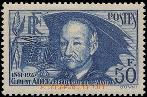 185370 - 1938 Mi.425a, Clément Ader 50Fr on common paper; perfect, c