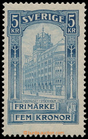 185387 - 1903 Mi.54, Poštovní úřad ve Stockholmu 5Kr modrá; velm