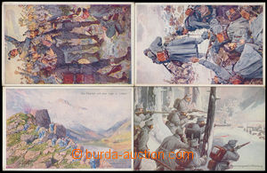 185421 -  selection of 19 pcs of drawn Austrian Oficiálních Ppc Red
