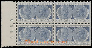 185432 - 1954 Pof.773 DO, Gottwald a Stalin 60h modrá, krajový 4-bl