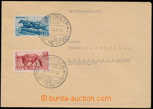 185435 - 1949 envelope with complete set Mi.265-266, Day of horses, s