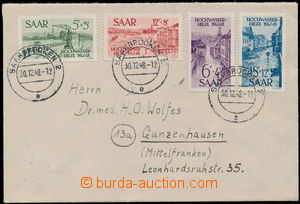 185436 - 1948 letter franked by complete set of postage stamps Flood 