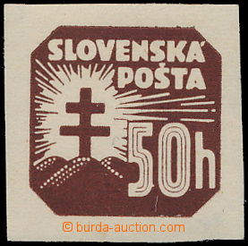 185510 - 1939 Alb.NV20Xx, 50h brown without watermark, horiz. grid in