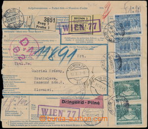 185563 - 1941 larger part international parcel dispatch-note addresse