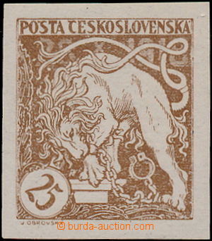 185621 -  Pof.28Na, 25h light brown, imperforated, very wide margins;