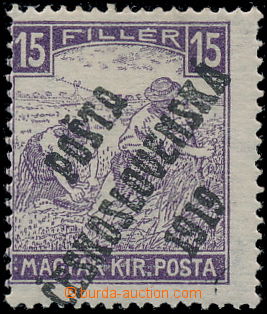 185680 -  Pof.100, Bílé číslice 15f fialová, III. typ přetisku,