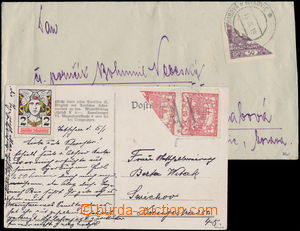 185714 - 1919-1920 comp. 2 pcs of entires with halving franking from 