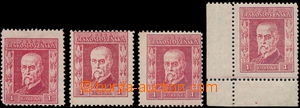 185715 - 1925 Pof.190A, Rytina 1Kč červená, I. typ, kompletní ses