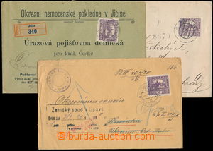 185718 - 1919-1920 sestava 3ks dopisů vyfr. 1-násobnou frankaturou 