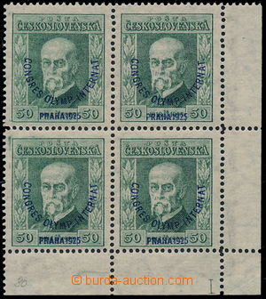 185734 - 1925 Pof.180, Congress 50h, wmk P5, marginal block-of-4 with