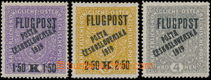 185752 -  Pof.52-54II., Airmail with Opt FLUGPOST, types II. + I. + I
