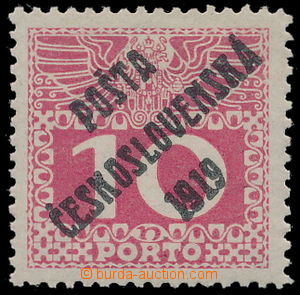 185765 -  NEVYDANÁ  Velké číslice 10h červená, přetisk D, III.
