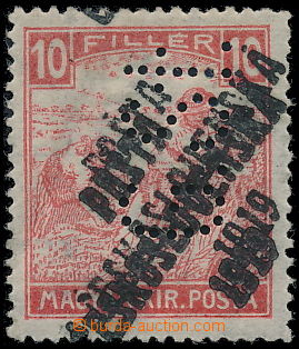 185770 -  Pof.99p double overprint, White numerals 10f red with perfi