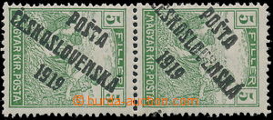 185772 -  Pof.103X, 5f green, vertical pair, joined Opt types D + F; 