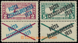 185780 -  Pof.57AK-58AK, Rectangle 2h ** and 5h * with overprinted co
