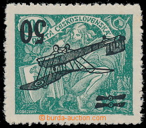 185787 -  Pof.L4Pp, II. provisional air mail stmp. 50/100h green, INV