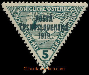 185848 -  Pof.56, Trojúhelník 5h zelená, III. typ, dobře centrova