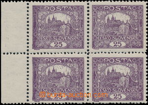 185858 -  Pof.11E STk, 25h violet, left marginal block-of-4, line per