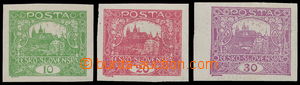 185884 -  Pof.6, 9N, 13N, comp. of 3 imperforated stamps 10h green, 2