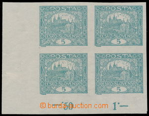 185897 -  Pof.4 STs, 5h blue-green, lower left corner block-of-4, pos