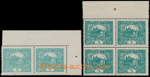 185909 -  Pof.4A STp, 5h blue-green, selection of horiz. outer pairs,