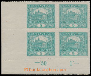 185910 -  Pof.4 STs, 5h blue-green, lower left corner block-of-4 with