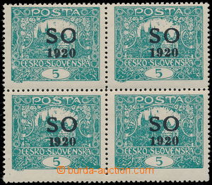 185917 -  Pof.SO3A STs, Hradčany 5h modrozelená, 4-blok, HZ 13¾