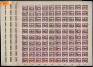 185921 -  Pof.1-3, comp. of 7 complete sheets of 100 1h plate 1+2, 3h