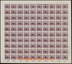 185930 -  POf.SO2, Hradčany 3h violet, plate 2, complete 100 stamps 