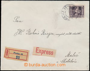 185973 - 1919 heavier letter sent in/at II. postal rate as Reg and Ex
