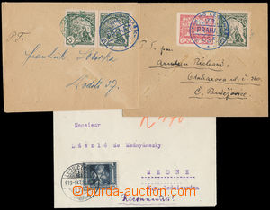 185974 - 1919 comp. 3 pcs of entires, 1x Reg letter in the place with