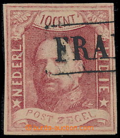 186013 - 1864 Mi.1, Král Vilém III. 10C liliově červená, rámeč
